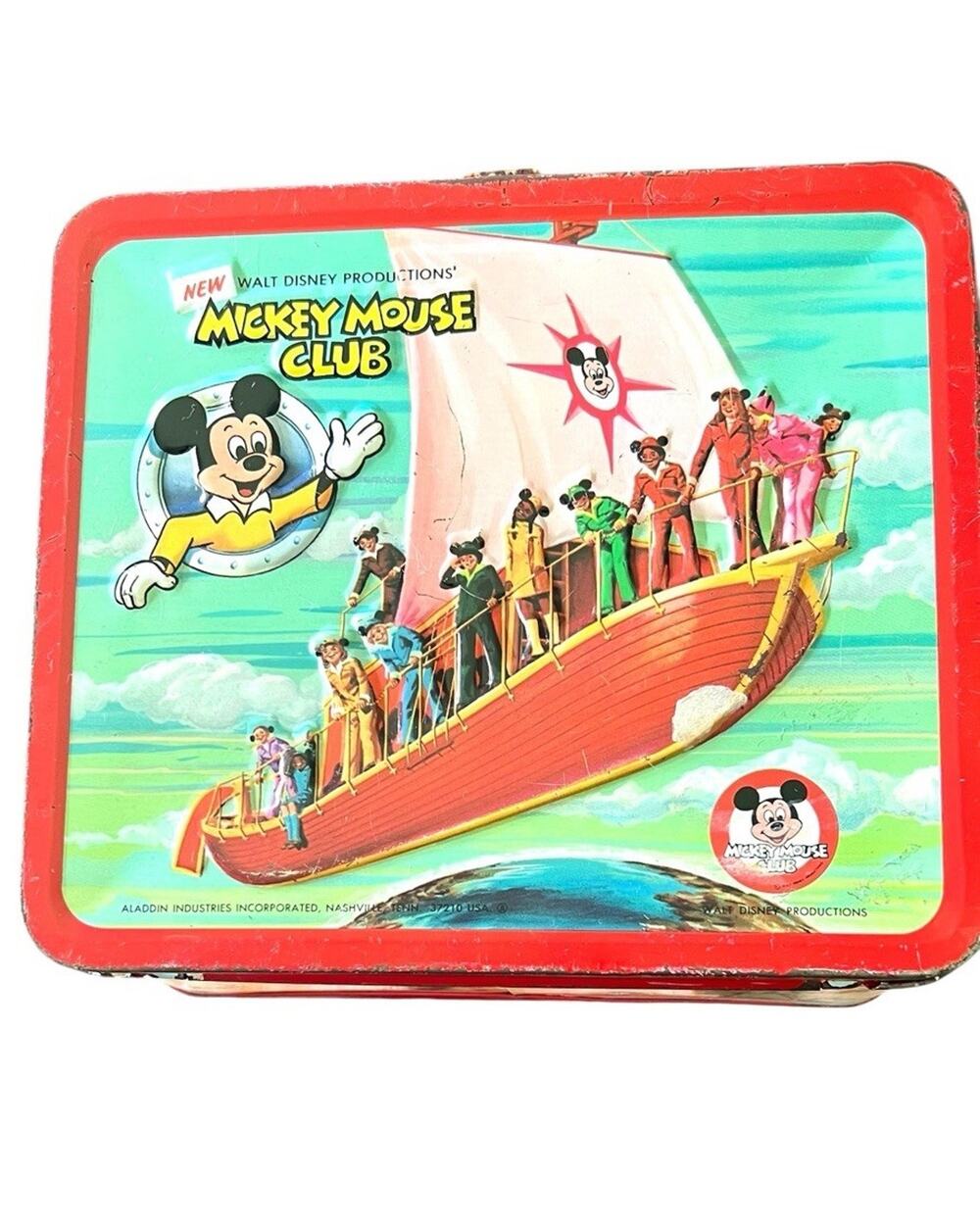 Vintage 1977 Mickey Mouse Club Metal Lunch Box Walt Disney Productions (READ)
